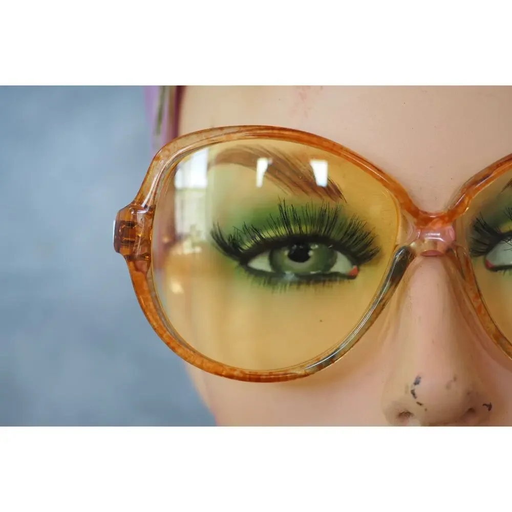70s Sunglasses France Yellow Lens Vintage Glam retro Grandma chic Albert Capraro